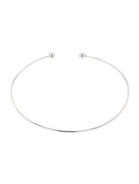 Collier Boules Rigide Argent Rhodie 925