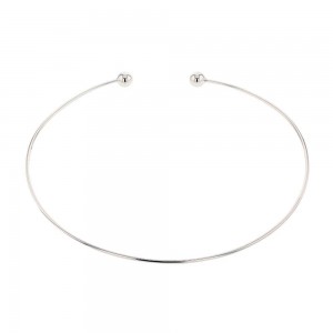 Collier Boules Rigide Argent Rhodie 925