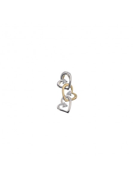 Pendentif Pendentif 3 Coeurs Or 9K  Oz - 1014989 1014989 - Marque Collection Elsass Bijouterie    Oxyde De Zirconium