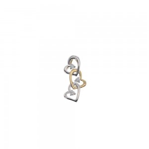 Pendentif Pendentif 3 Coeurs Or 9K  Oz - 1014989 1014989 - Marque Collection Elsass Bijouterie    Oxyde De Zirconium
