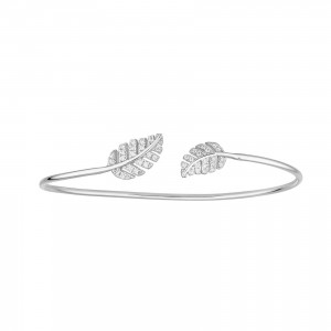 Bracelet Jonc "Plumes" Argent 1019067 - Marque Collection Elsass Bijouterie  Argent 925/1000 - Couleur Blanc Oxyde De Zirconium