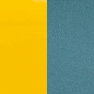 Cuir pour pendentif demi-lune collier Les Georgettes - Jaune vernis / Bleu basalte 50 mm 703215399C3000