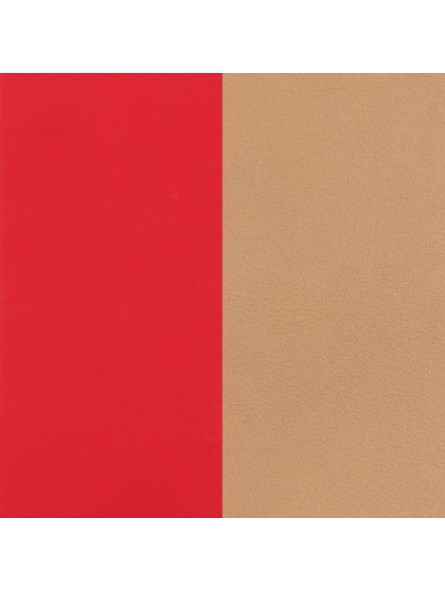 Les Georgettes cuir pendentif  25 mm rouge soft - beige