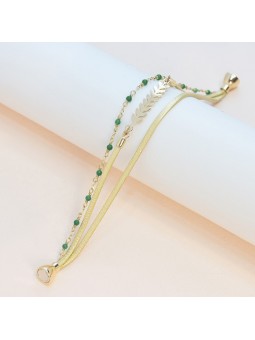 Flowers for Zoé - Bracelet Serendi Golden et Pierres Jade