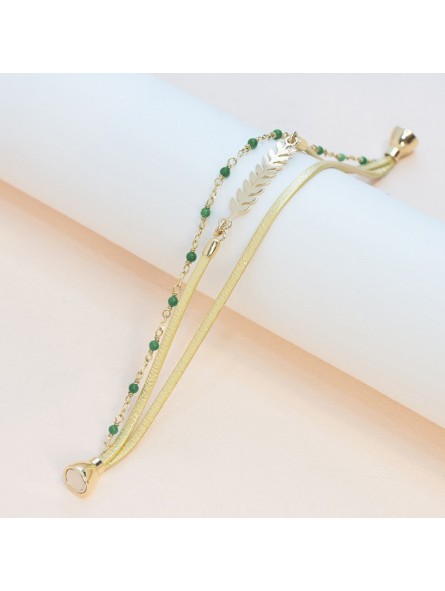 Flowers for Zoé - Bracelet Serendi Golden et Pierres Jade