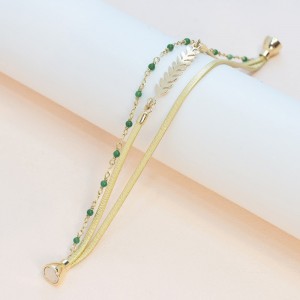 Flowers for Zoé - Bracelet Serendi Golden et Pierres Jade
