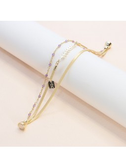 Flowers for Zoé - Bracelet Serendi Golden Et Pierres Amethyste