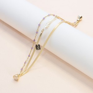 Flowers for Zoé - Bracelet Serendi Golden Et Pierres Amethyste