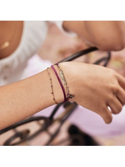 Flowers for Zoé - Bracelet Serendi Bordeaux Cachemire Et Pierre Amethyste