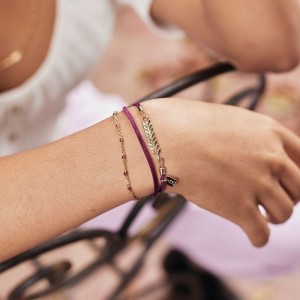 Flowers for Zoé - Bracelet Serendi Bordeaux Cachemire Et Pierre Amethyste