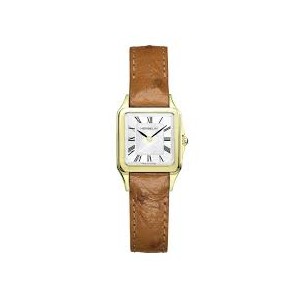 Montre Femme HERBELIN Luna Blanc Acier Doré Cuir Autruche - 17457P01GD