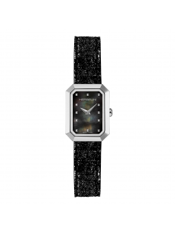 Montre Femme HERBELIN Octogone Noir Cuir - 17446AP49