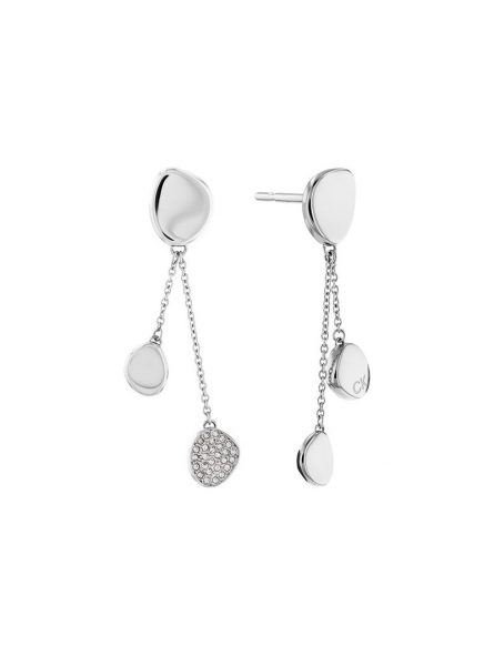 Boucles d'oreilles Calvin Klein, collection Sculptural Enchant, bijou acier référence 35000211