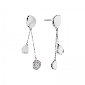 Boucles d'oreilles Calvin Klein, collection Sculptural Enchant, bijou acier référence 35000211
