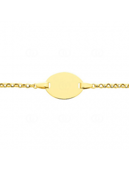 Gourmette Bébé Plaque Ovale Or Jaune - 532.2BBO/14