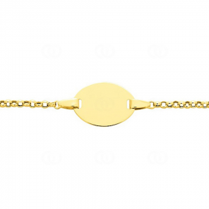 Gourmette Bébé Plaque Ovale Or Jaune - 532.2BBO/14