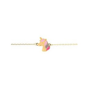 Bracelet Licorne Email 16 cm Or Jaune 750 - 1020172