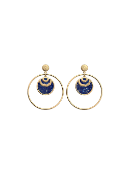Les Georgettes - Boucles d'oreilles Nomade, Lapis Lazuli - S, taille M