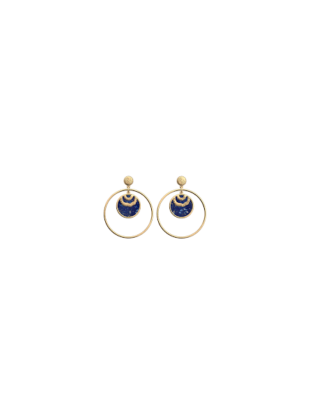 Les Georgettes - Boucles d'oreilles Nomade, Lapis Lazuli - S, taille M
