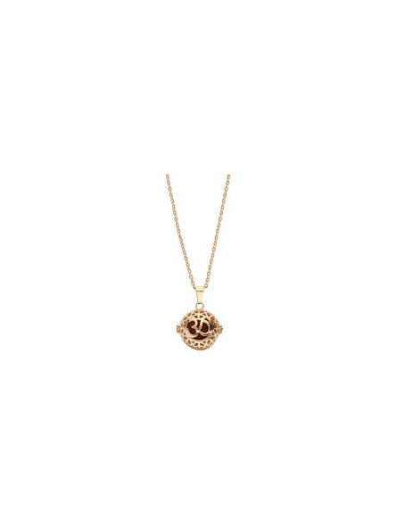 Collier Femme Thabora Bola Grossesse Boule Bouddhiste Acier Doré Jaune - 132467J