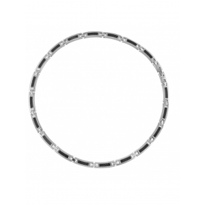 Collier Homme Phebus Acier Blanc Et Carbone - 75-0077