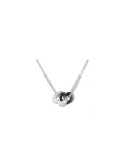 Collier Unisexe Ultimate Double Coeur Argent 925/1000 - Acc003N
