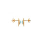 Boucles D'Oreilles Soleil Pierres Bleues - Plaqué Or