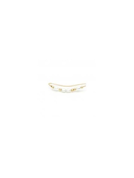 Une Boucle D'Oreille Climber Grain De Riz Simple Perles De Culture