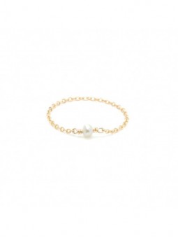 Bague Chaînette Yay Stella Plaqué Or Jaune - Perle Culture - T52 2Stsi101S