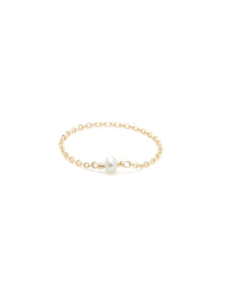 Bague Chaînette Yay Stella Plaqué Or Jaune - Perle Culture - T52 2Stsi101S Bague Chaînette Yay Stella Plaqué Or Jaune - Perle Culture - T52 2Stsi101S