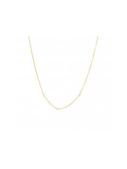 Collier Simple Diamant Brut Blanc 6Disi101 - Marque Yay  Plaqué Or - Couleur Jaune - Diamant