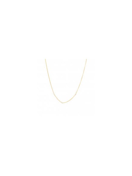 Collier Simple Diamant Brut Blanc 6Disi101 - Marque Yay  Plaqué Or - Couleur Jaune - Diamant