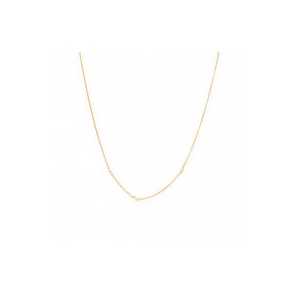 Collier Simple Diamant Brut Blanc 6Disi101 - Marque Yay  Plaqué Or - Couleur Jaune - Diamant
