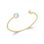Bracelet Jonc Ouvert Serti De Pierres - Plaqué Or