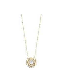 Collier Avec Pendentif Soleil Et Nacre - Plaqué Or