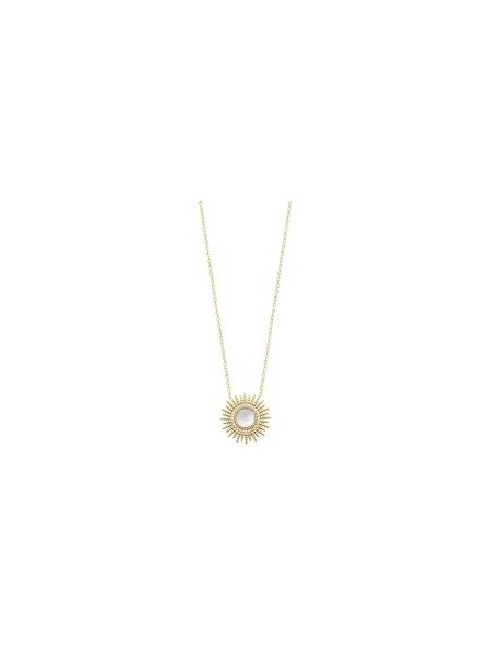 Collier Avec Pendentif Soleil Et Nacre - Plaqué Or