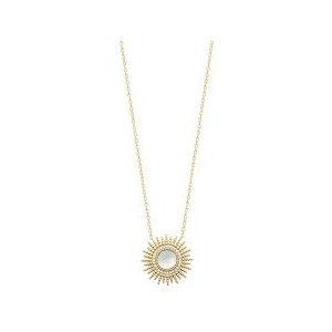 Collier Avec Pendentif Soleil Et Nacre - Plaqué Or