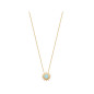 Collier Avec Pendentif Soleil Et Pierre Bleue - Plaqué Or