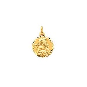 Pendentif Med Ange Rnde 1000747 - Marque Collection Elsass Bijouterie  Or 750/1000 - Couleur Jaune -