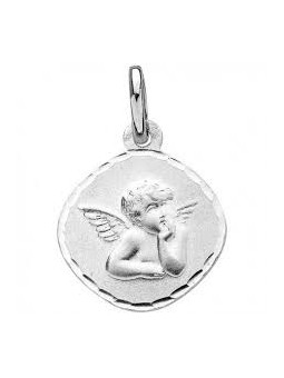 Pendentif Medaille Ange Losange Or Blanc 1000768 - Marque Collection Elsass Bijouterie  Or 750/1000 - Couleur Blanc