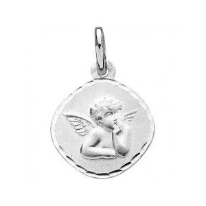 Pendentif Medaille Ange Losange Or Blanc 1000768 - Marque Collection Elsass Bijouterie  Or 750/1000 - Couleur Blanc