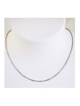 Collier Chaîne Forçat Or Blanc F40Gr/50 - Marque Collection Elsass Bijouterie  Or 750/1000 - Couleur Blanc