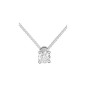 Collier Or Blanc 750/000 Solitaire Diamant Qb514Gb4