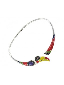 Torque Una Storia Toucan Argent Rhodié Multicolore