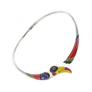 Torque Una Storia Toucan Argent Rhodié Multicolore