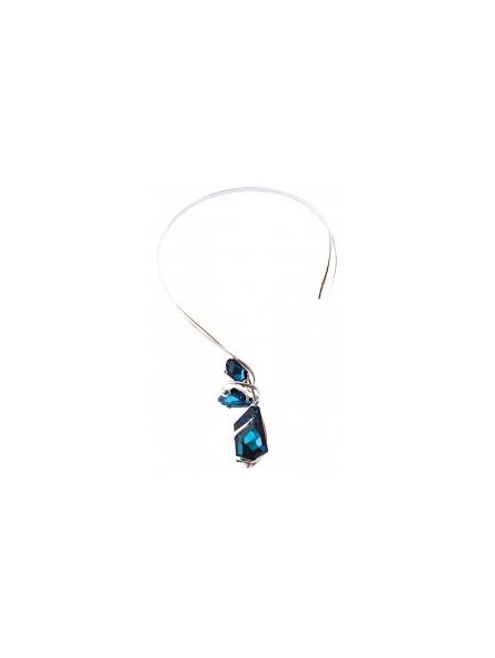 Collier De Art Collection Torque Ajustable Laiton Plaque Argent Rhodie
