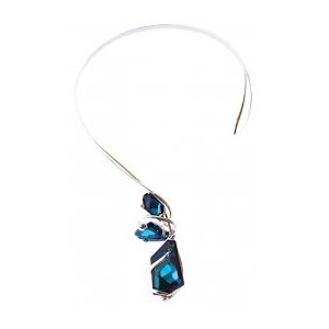 Collier De Art Collection Torque Ajustable Laiton Plaque Argent Rhodie