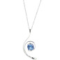 collier Ovale Collection Bague Ajustable 45 Cm _ 50 Cm Laiton Plaque Argent Rhodie