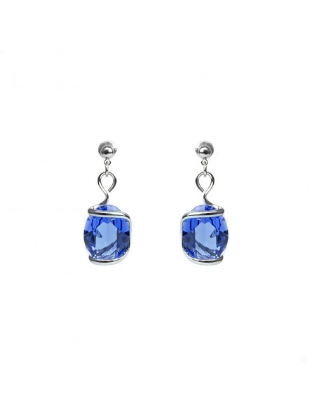 Boucles D'Oreilles Ovale Collection Boucles D'Oreilles Ajustable Laiton Plaque Argent Rhodie