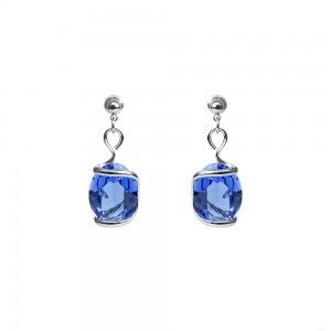 Boucles D'Oreilles Ovale Collection Boucles D'Oreilles Ajustable Laiton Plaque Argent Rhodie